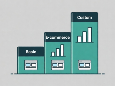 WordPress website cost breakdown illustration showing pricing tiers