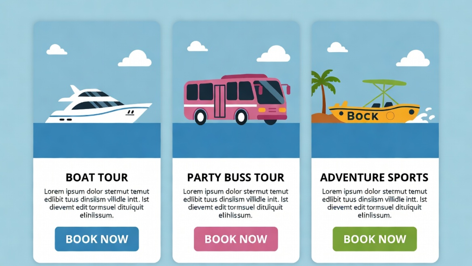 Multi-partner tourism booking website case study showing three tour brands on one site