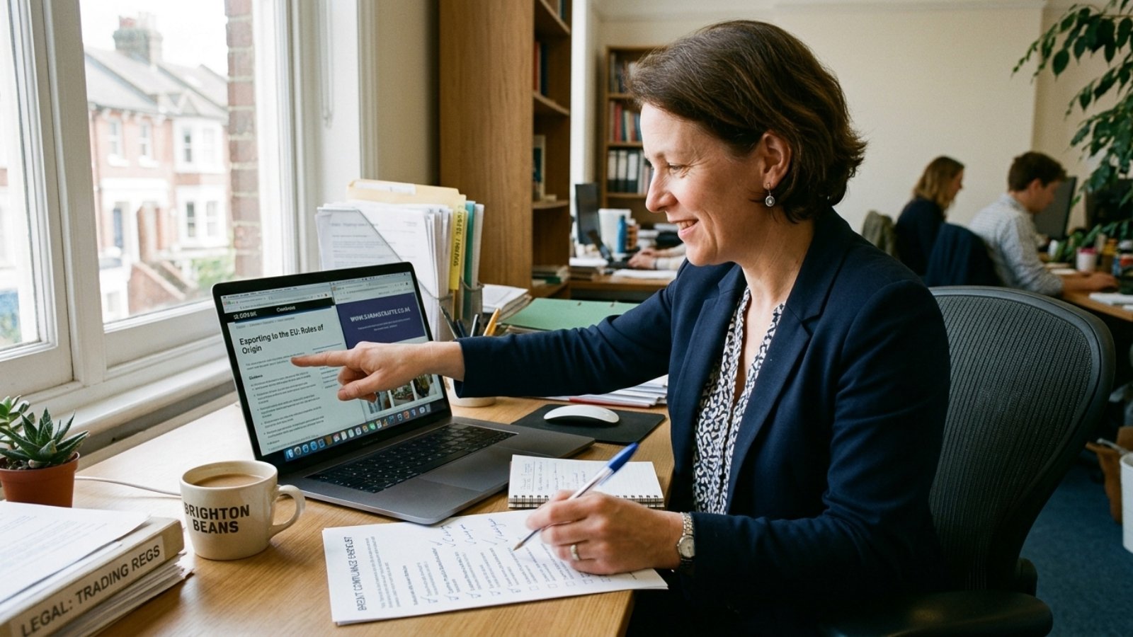 Business owner reviewing updated Equality Act website accessibility guidance against her own site