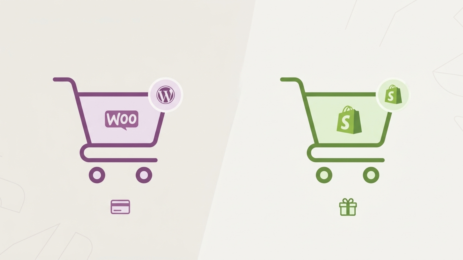 WooCommerce and Shopify e-commerce platforms compared side by side