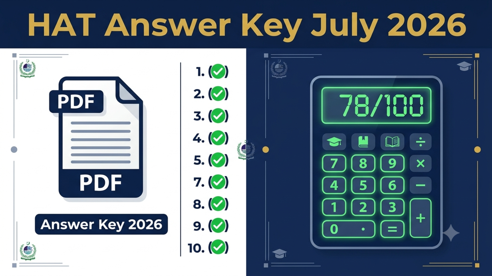 HAT Answer Key 2026 July — Download & Calculate Score Before Result