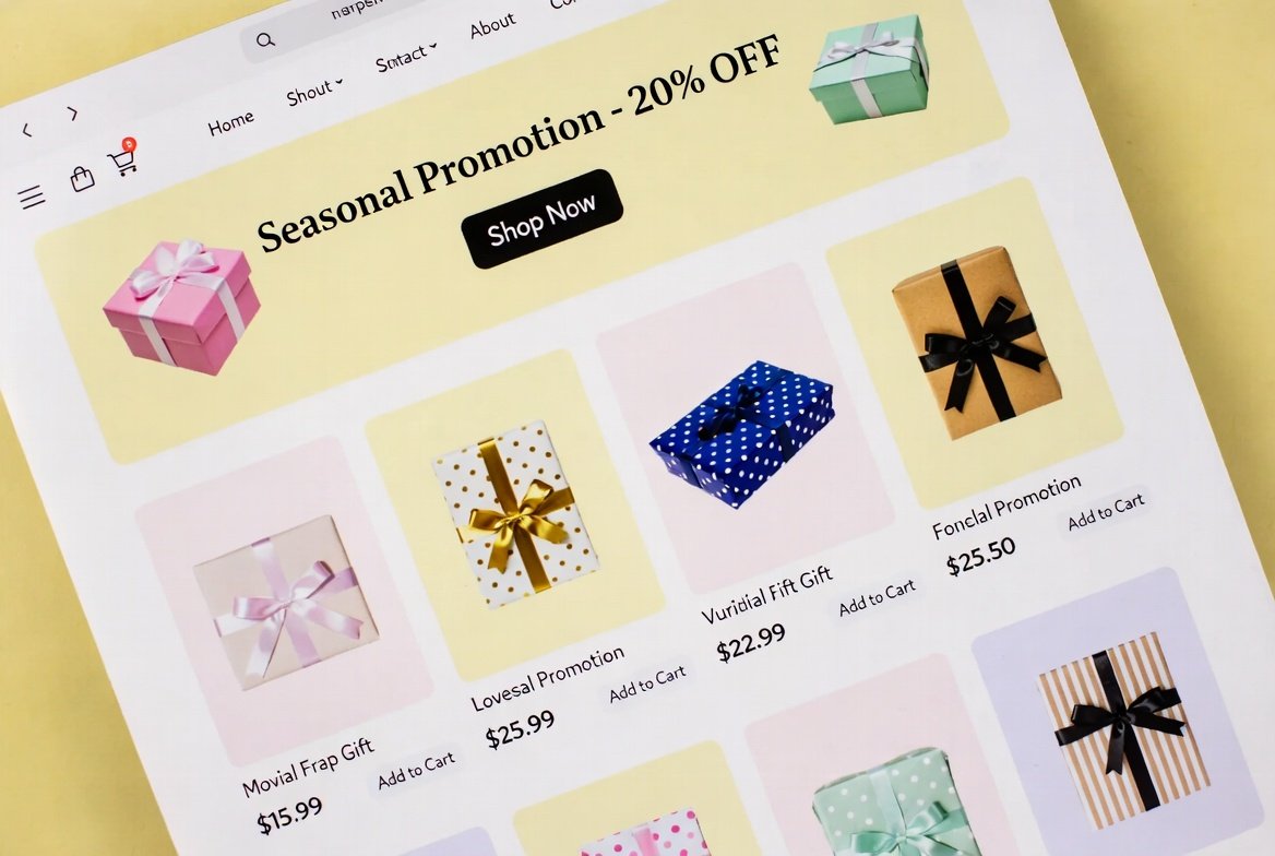 Daylight Gift Shop WooCommerce online store with product grid and seasonal promotions, developed by Syed Aoun Raza