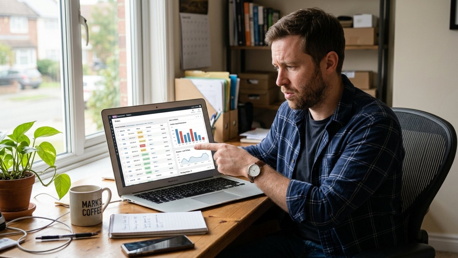 Business owner reviewing why their WooCommerce store is not converting on a laptop dashboard