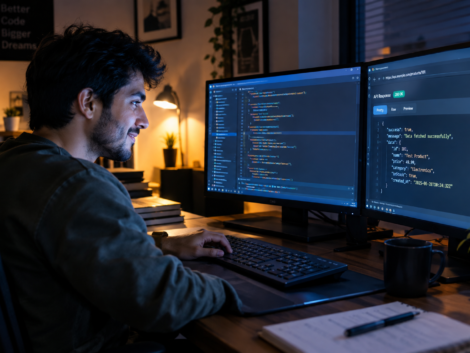 Developer watching live data load after a successful Wix Velo API integration
